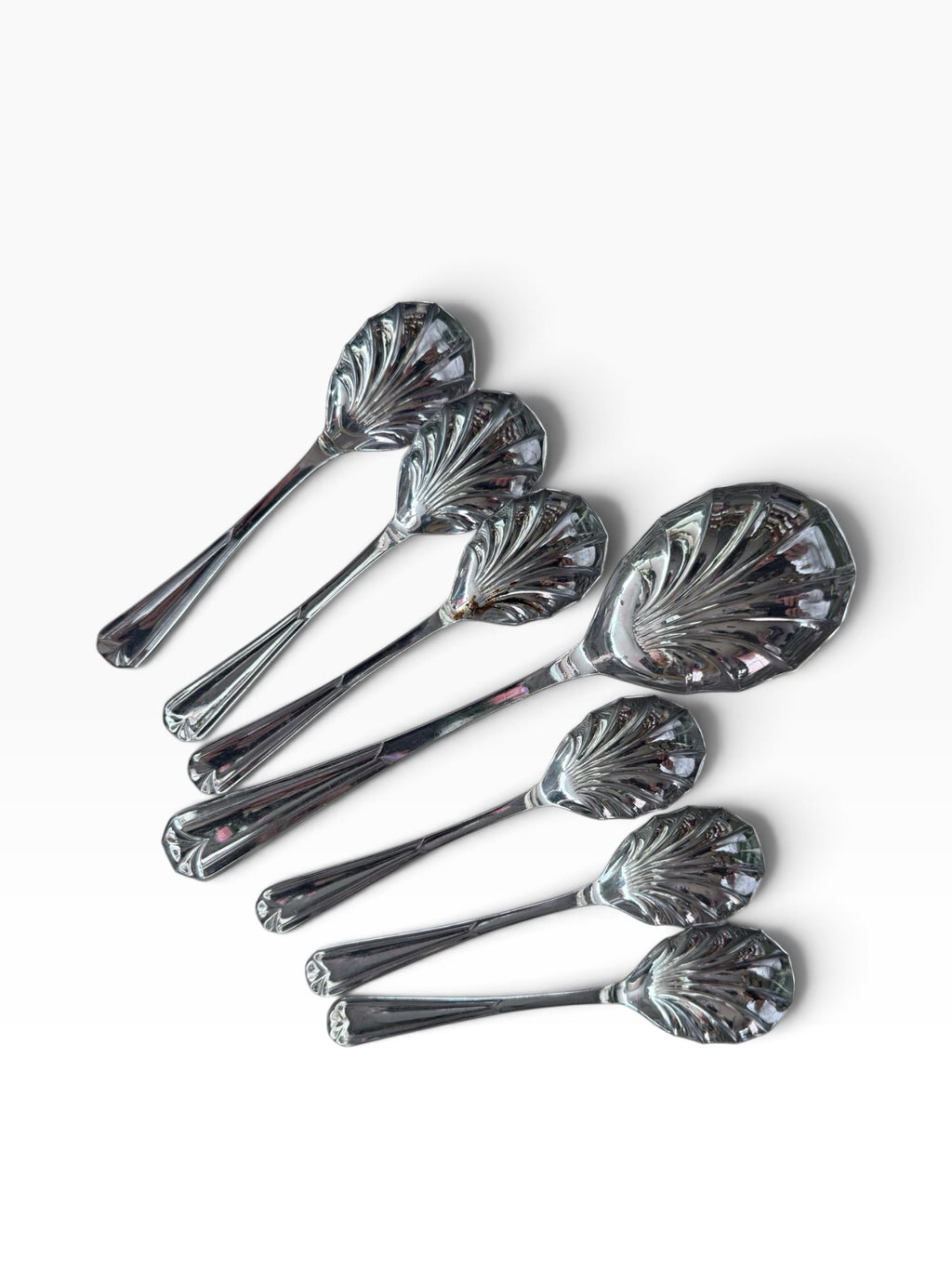 Set Fluted dessert spoons