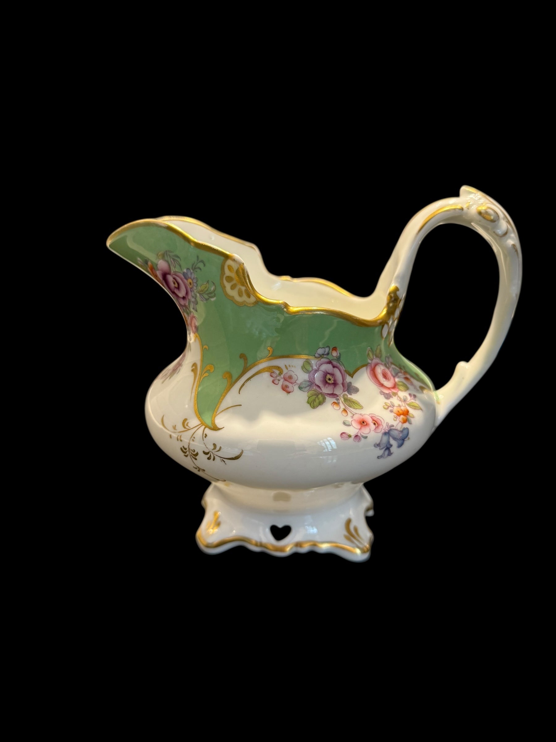 Imperfect - Antique Rockingham. GREEN. Creamer Jug image 5