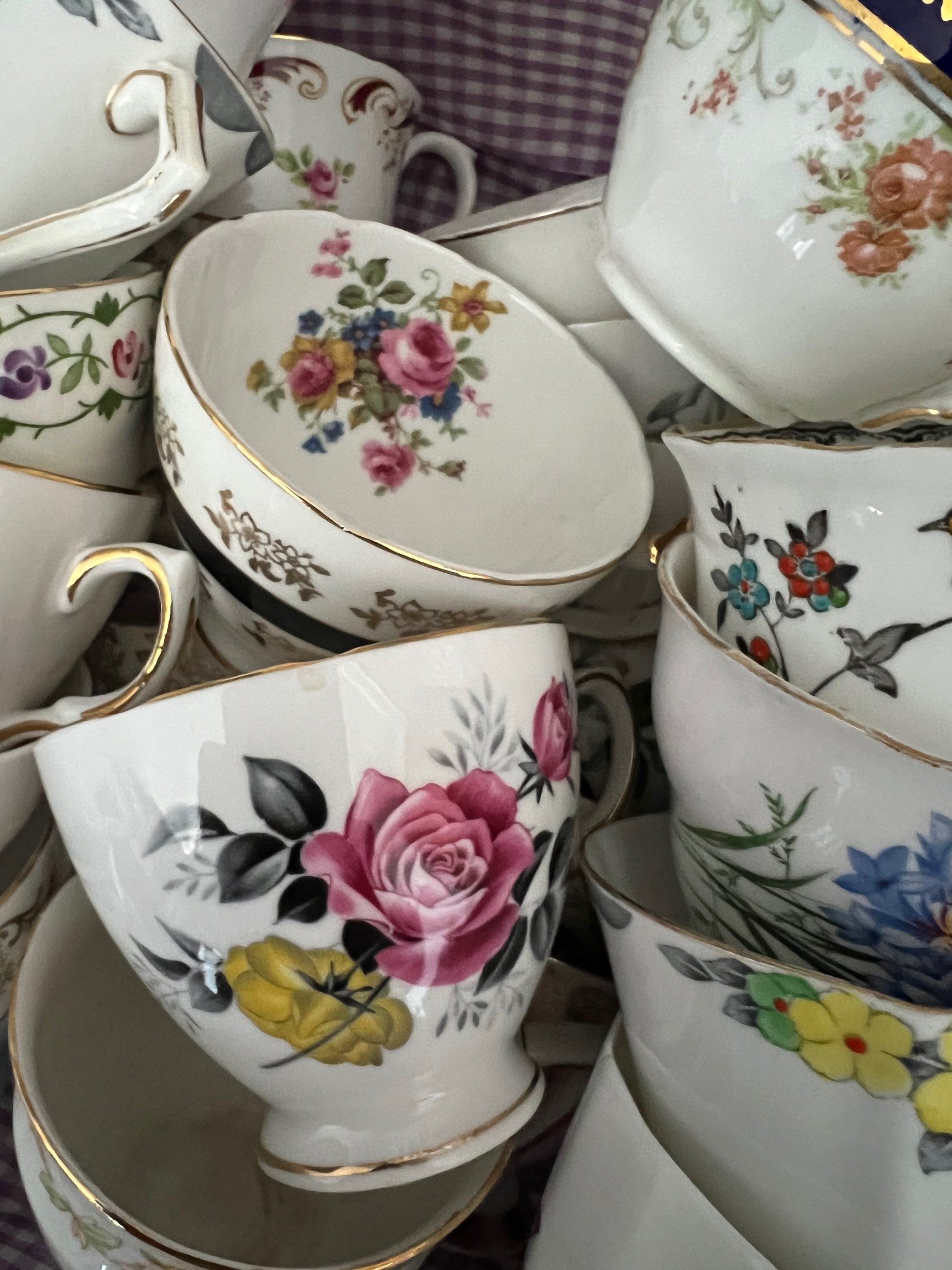 30 Vintage China Teacups. NO SAUCERS image 2