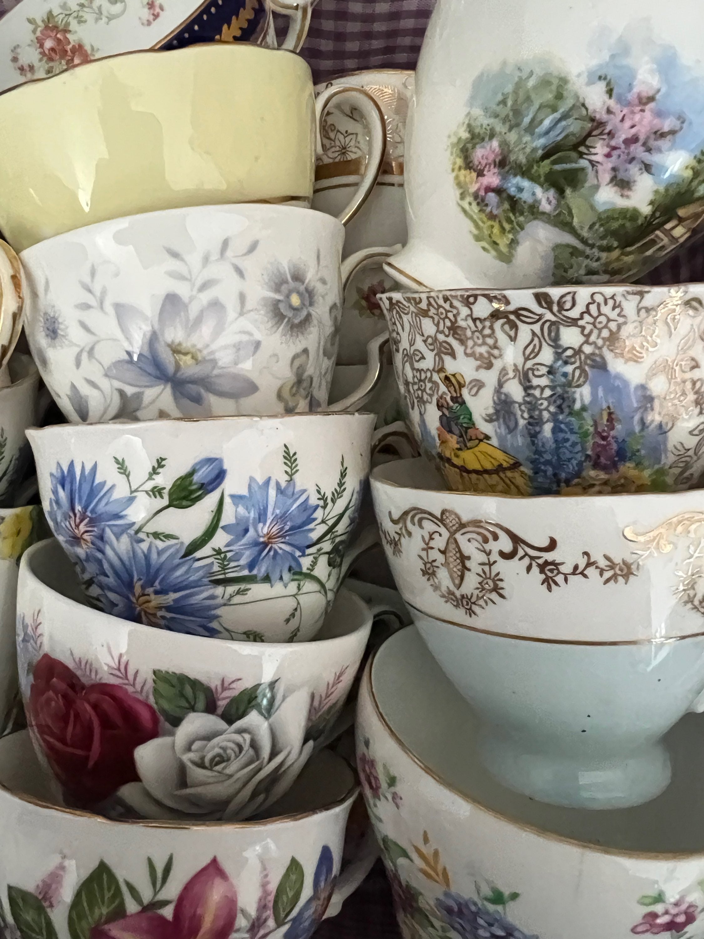75 Vintage China Teacups. NO SAUCERS image 0