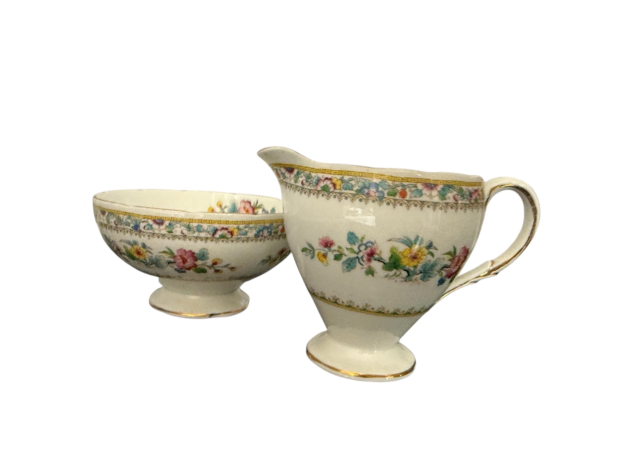 Vintage Bone China. Milk jug & sugar bowl image 1