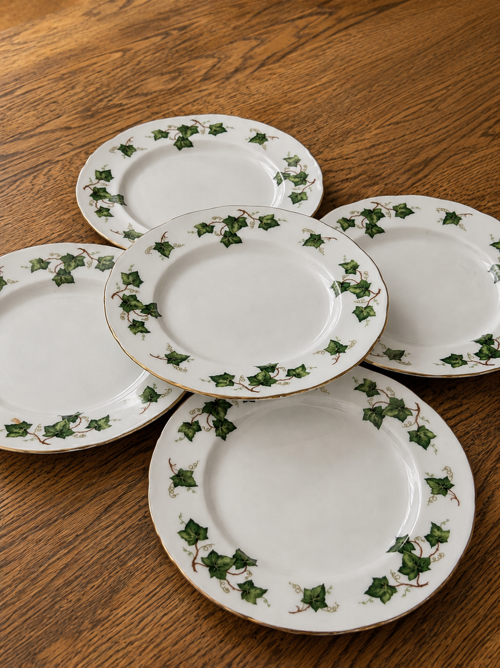 Set of 5 Ivy Leaf Colcough Salad Plates