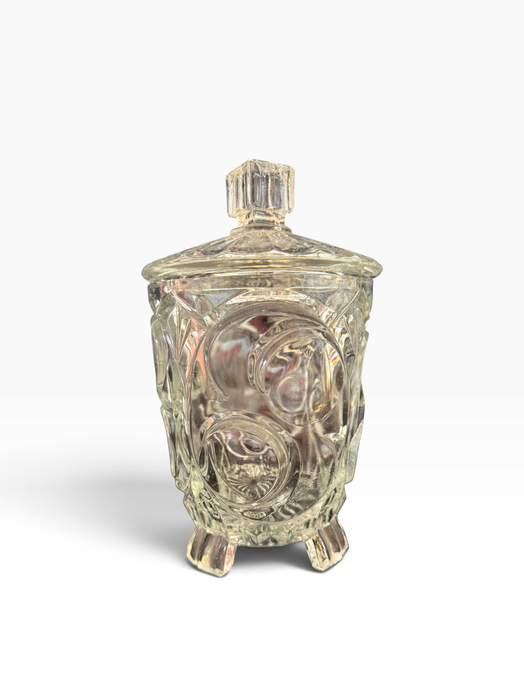 Large vintage glass sweet jar