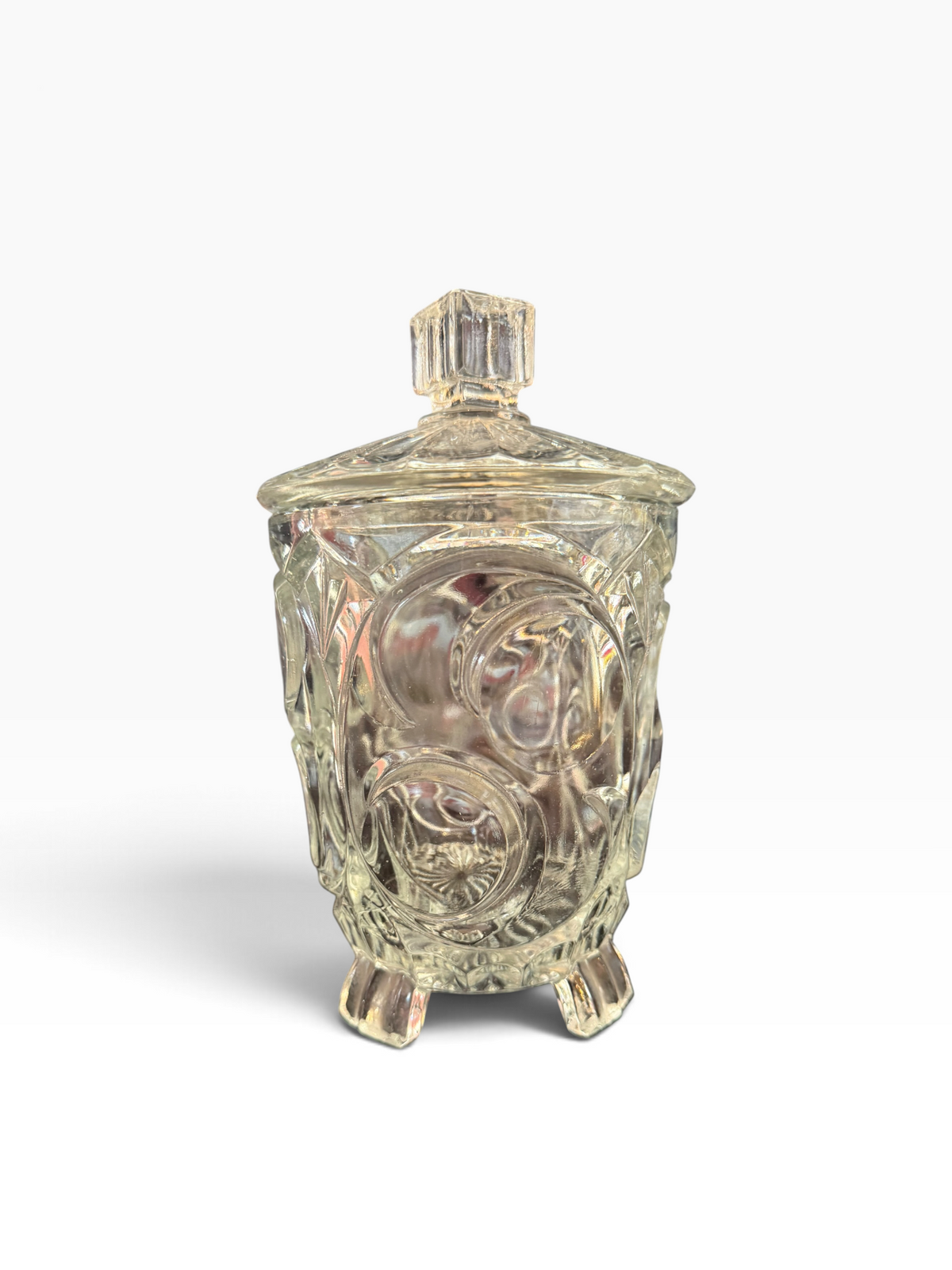 Large vintage glass sweet jar
