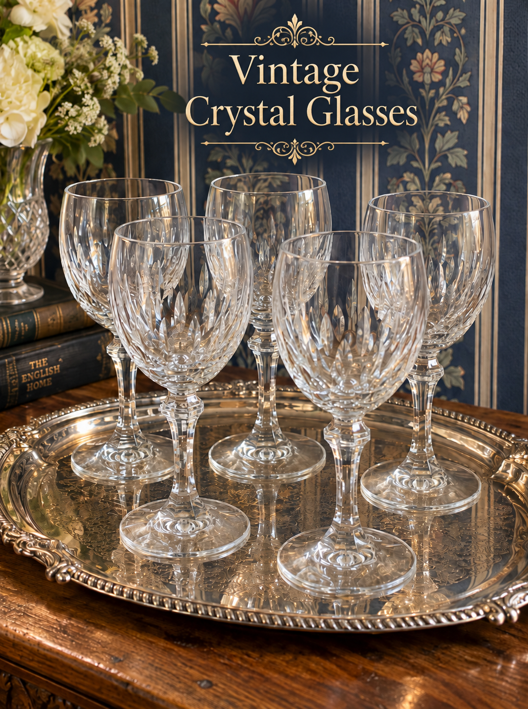 Set of 6 Vintage Crystal Glasses