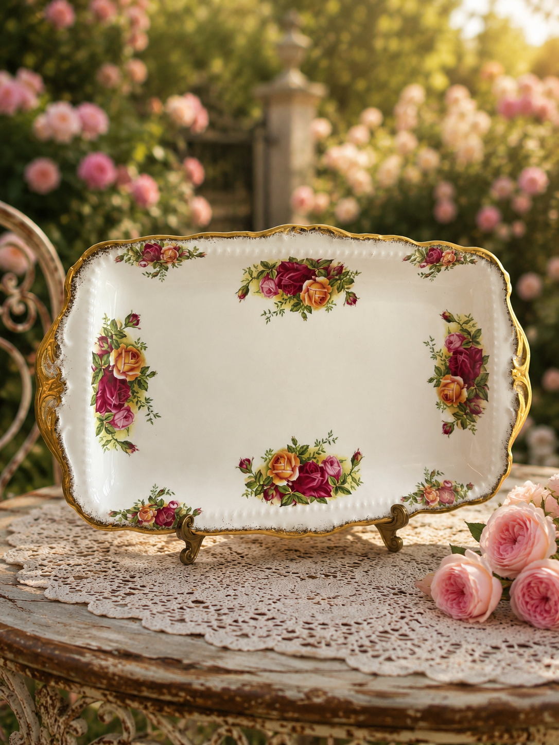 Royal Albert Old Country Roses Sandwich Platter