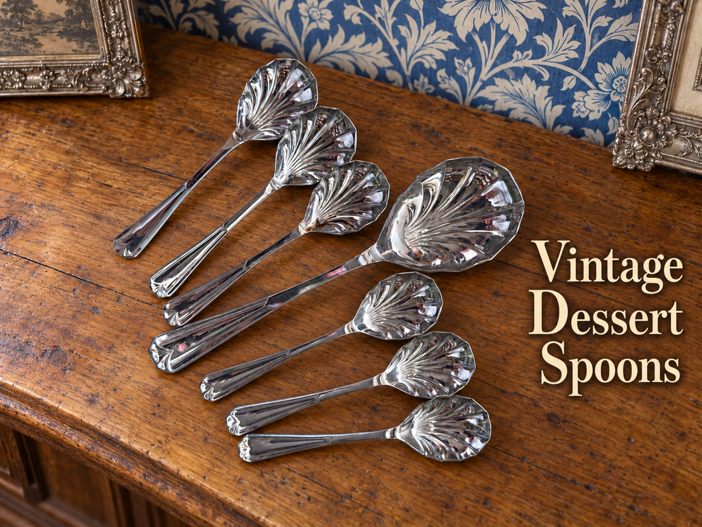 Set Fluted dessert spoons