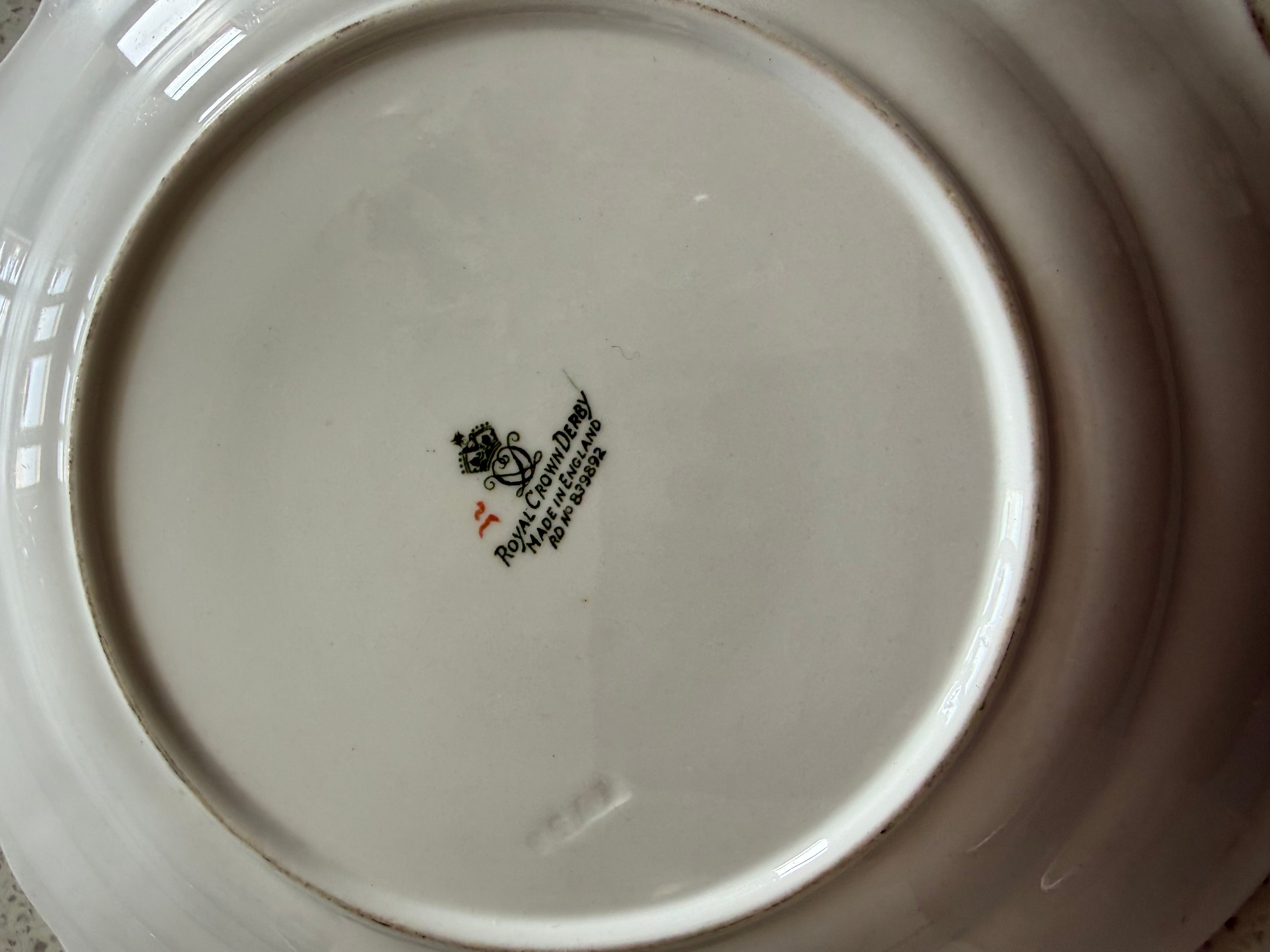 Vintage Cake Plate. Crown Derby Posies image 4