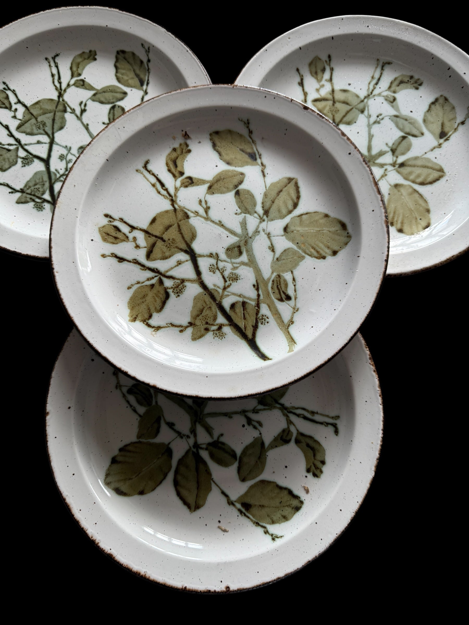 Midwinter. Stonehenge. Green Leaves. 4 Dinner Plates image 5