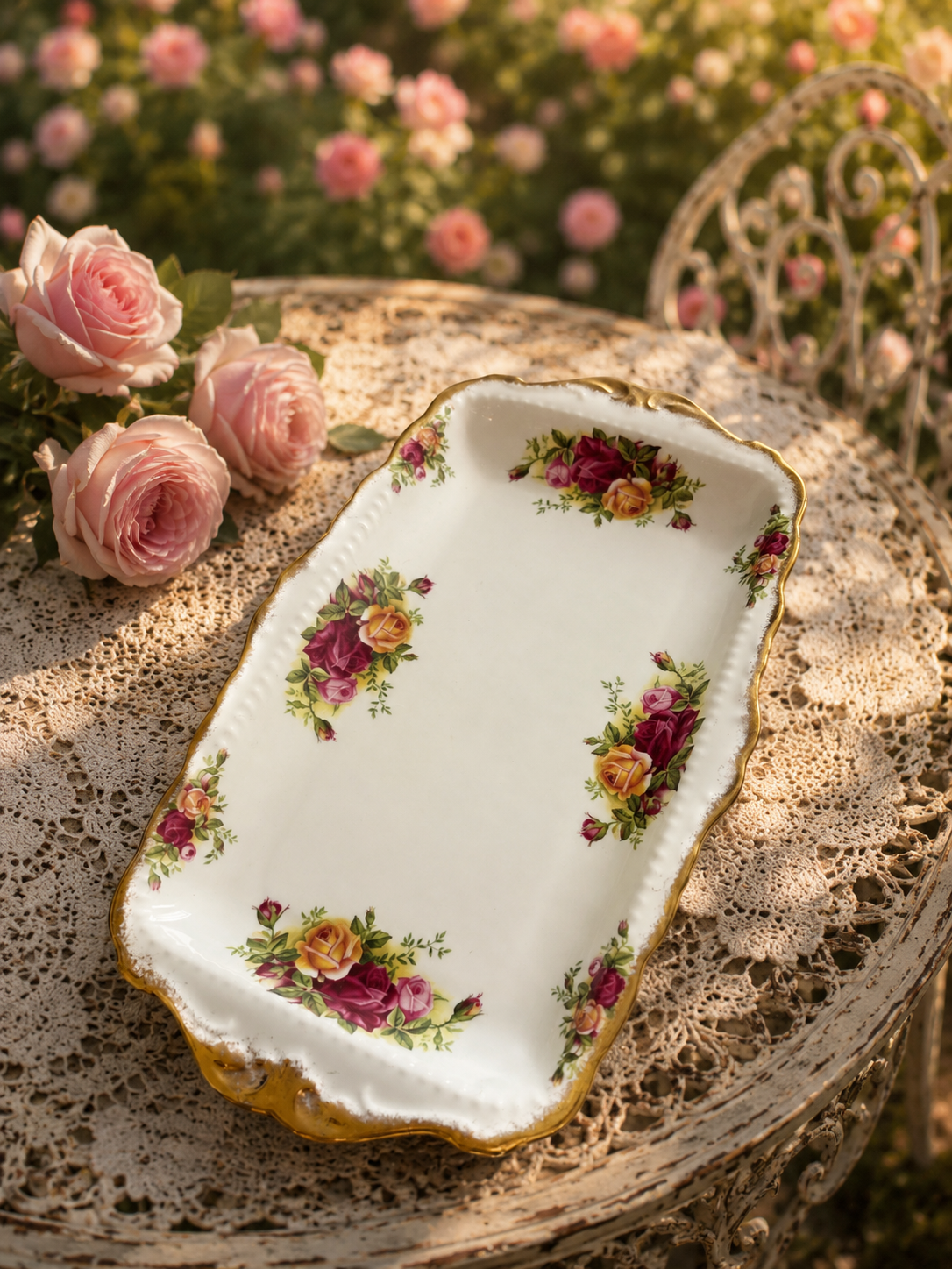 Royal Albert Old Country Roses Sandwich Platter