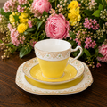 Vintage Heathcote China Primrose Yellow Tea Trio