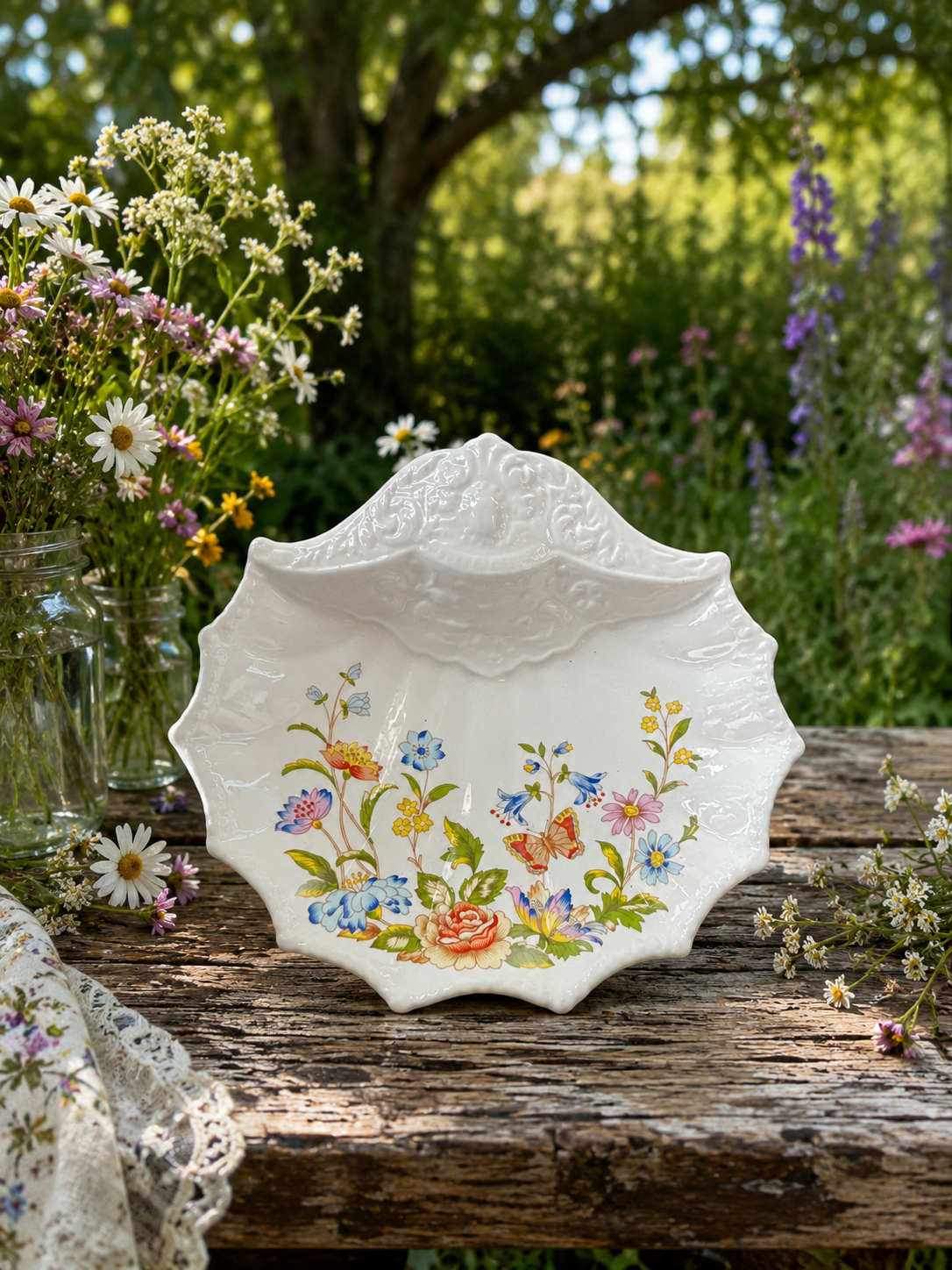 Aynsley “Cottage Garden” Shell Trinket Dish