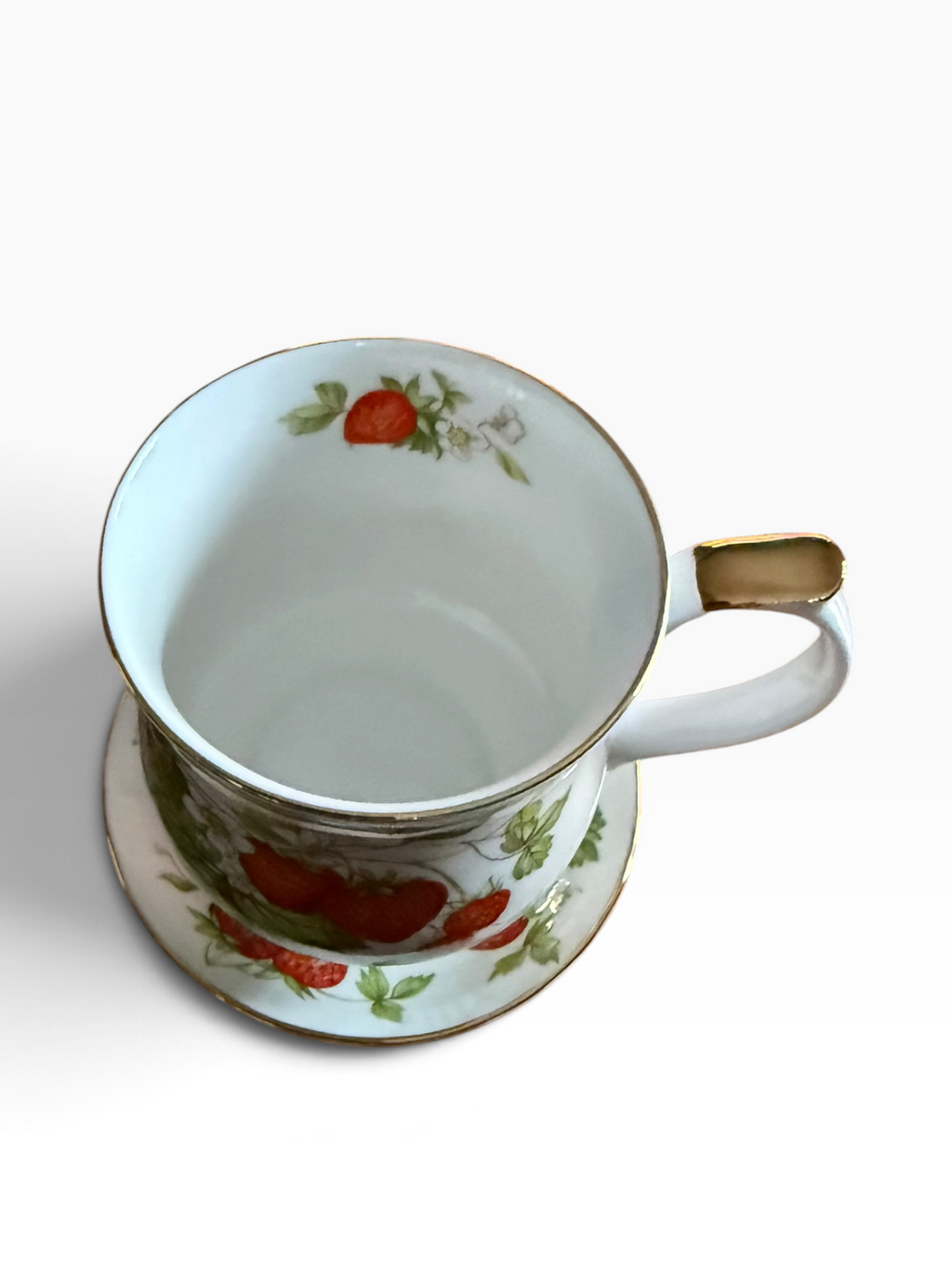 Queens China. Virginia Strawberry Mug & Coaster