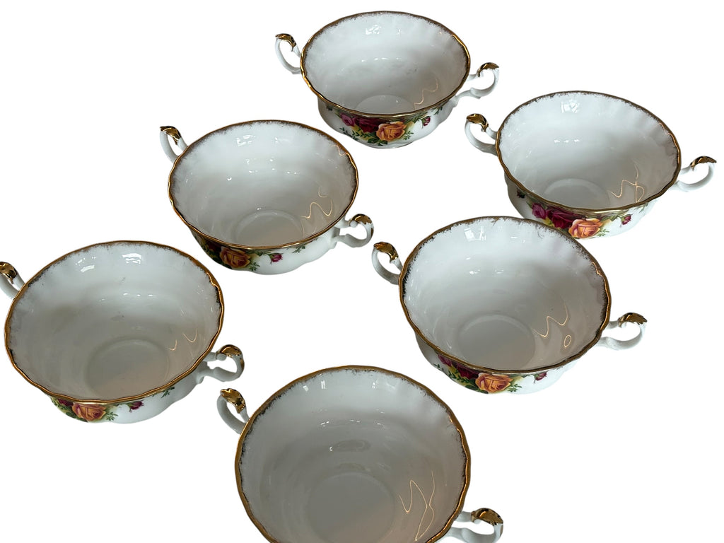 Set of 6 Royal Albert Old Country Roses 2nd Quality Soup Coupes - No Plates