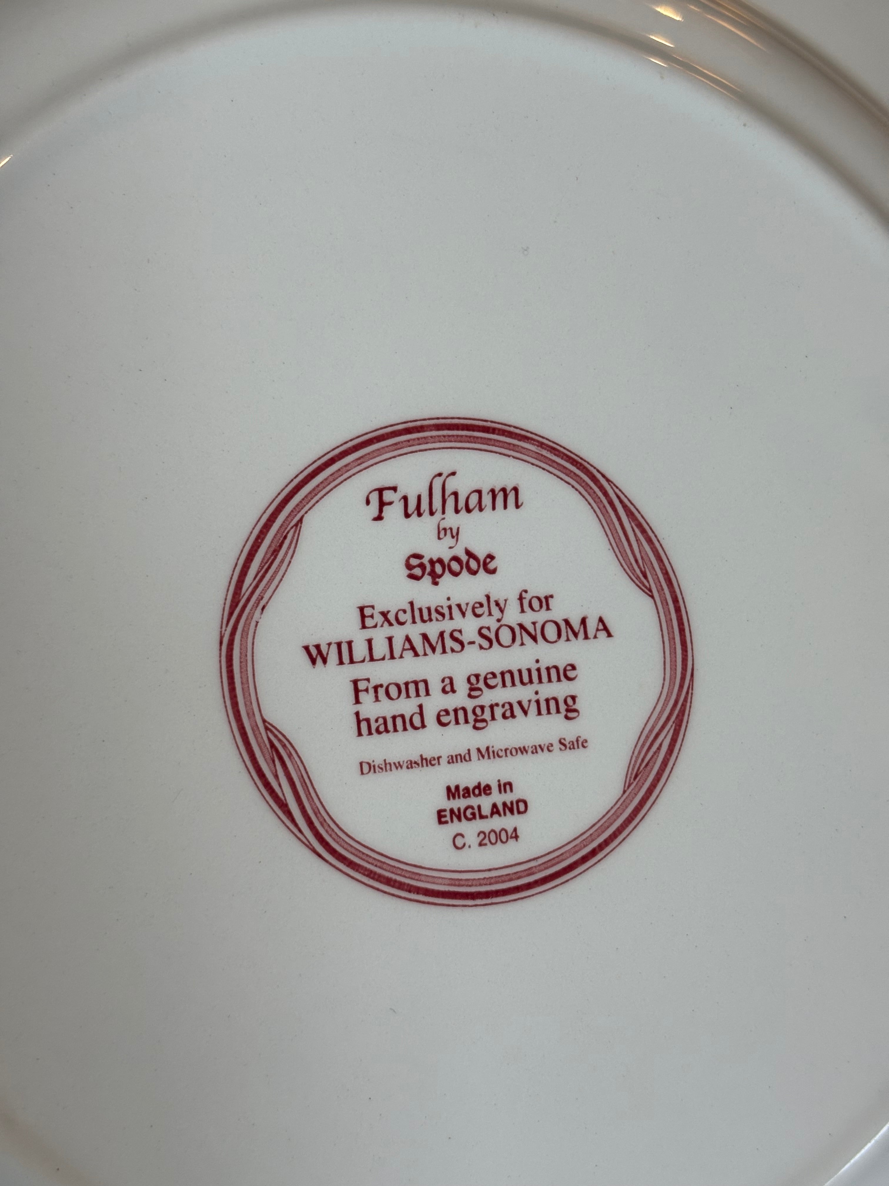 ‘Fulham’ by Spode for William Sonoma Set of 8 Large Rim Soup Bowls