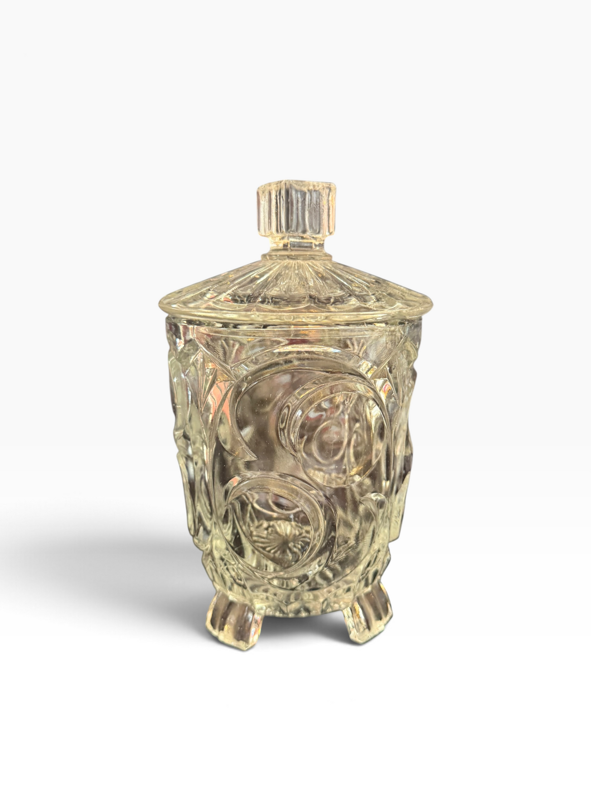 Large vintage glass sweet jar