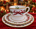 Royal Worcester Holly Ribbons Trios