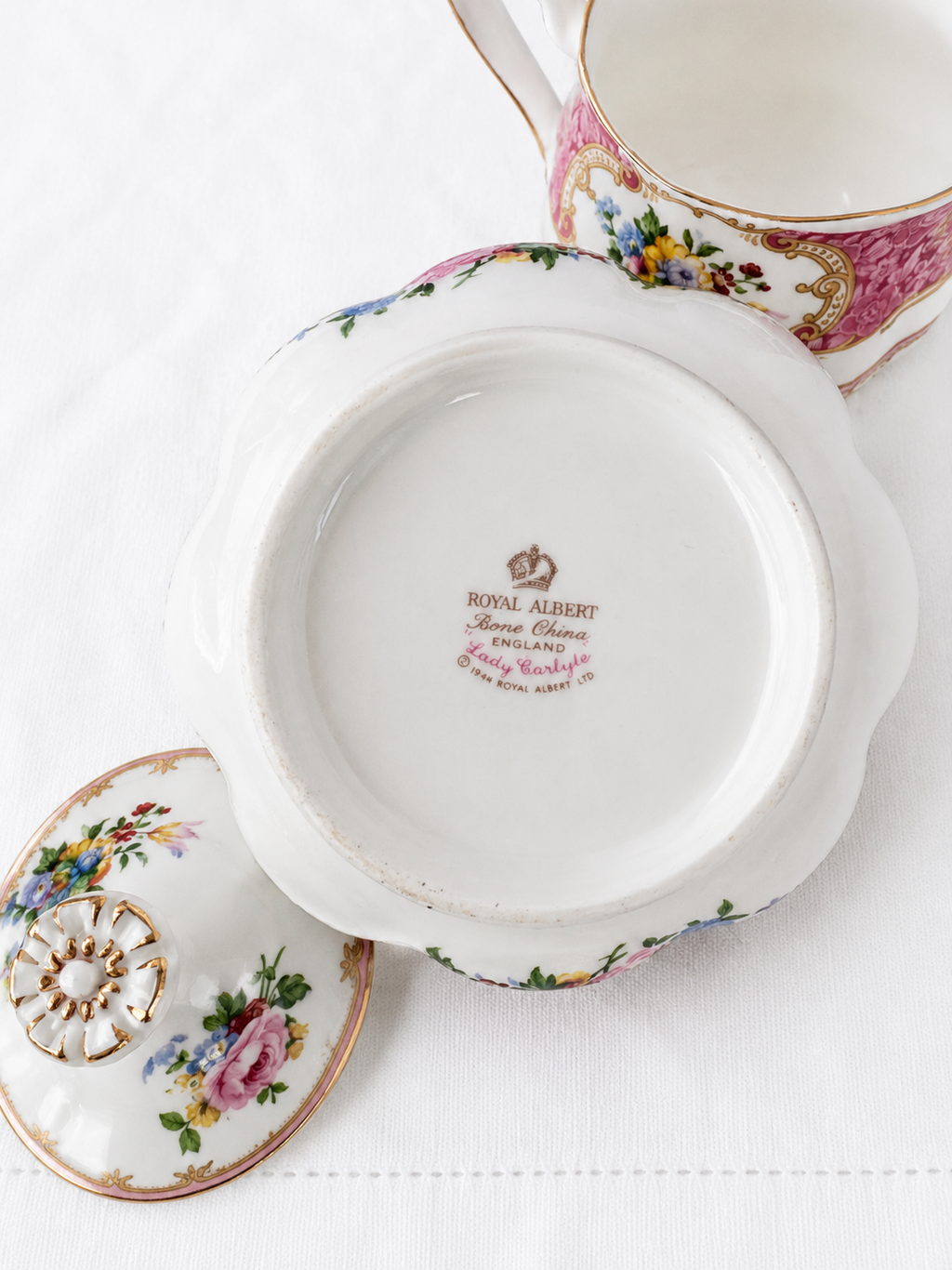 Royal Albert “Lady Carlyle” Milk Jug & Lidded Sugar Bowl