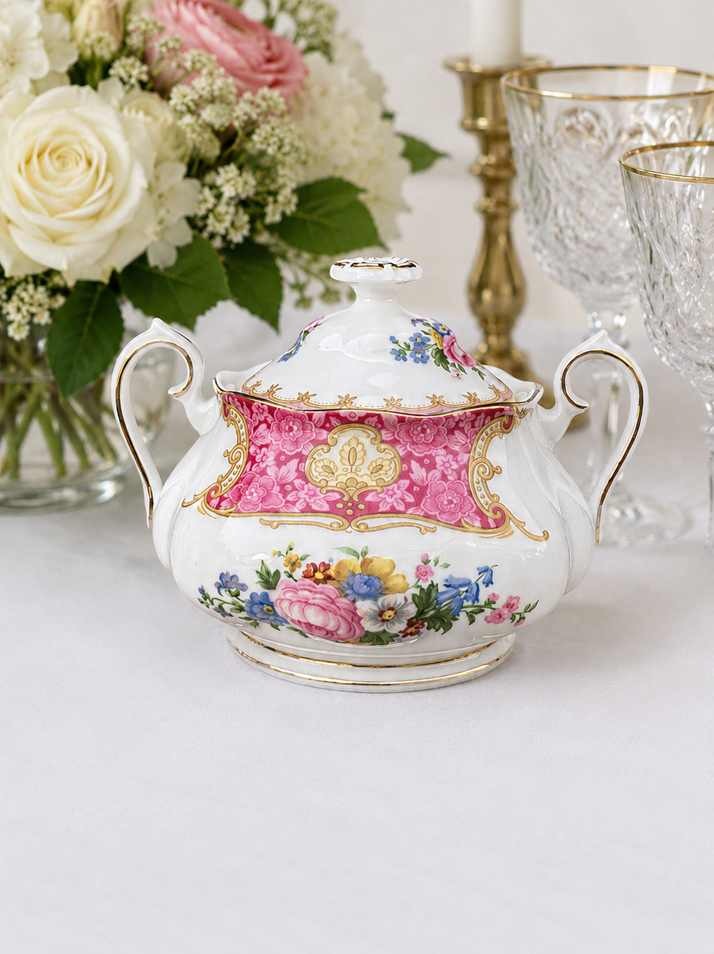 Royal Albert “Lady Carlyle” Milk Jug & Lidded Sugar Bowl