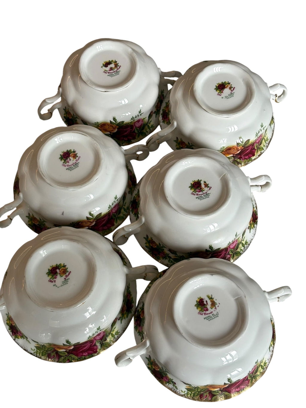 Set of 6 Royal Albert Old Country Roses 2nd Quality Soup Coupes - No Plates