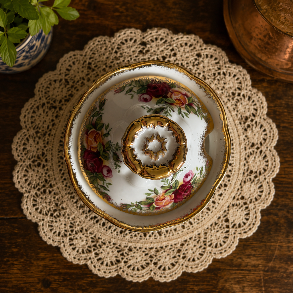 Royal Albert Old Country Roses Preserve Pot – 1st Quality