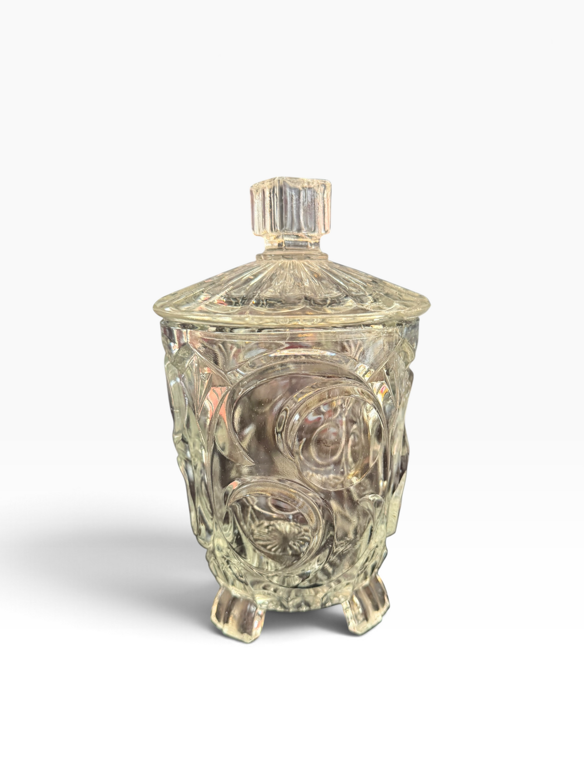 Large vintage glass sweet jar