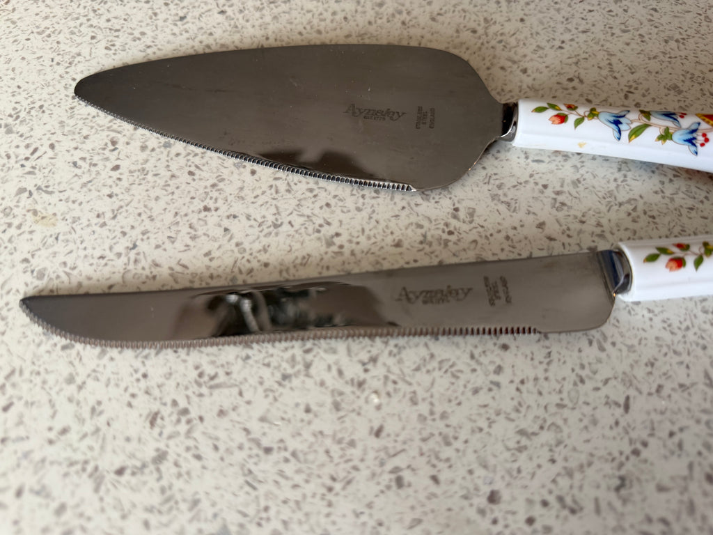 Aynsley Cake Slice & Cake Knife Cottage Garden