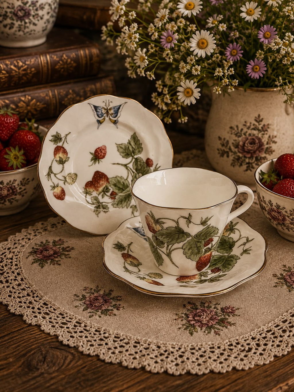 Coalport Strawberry Trio