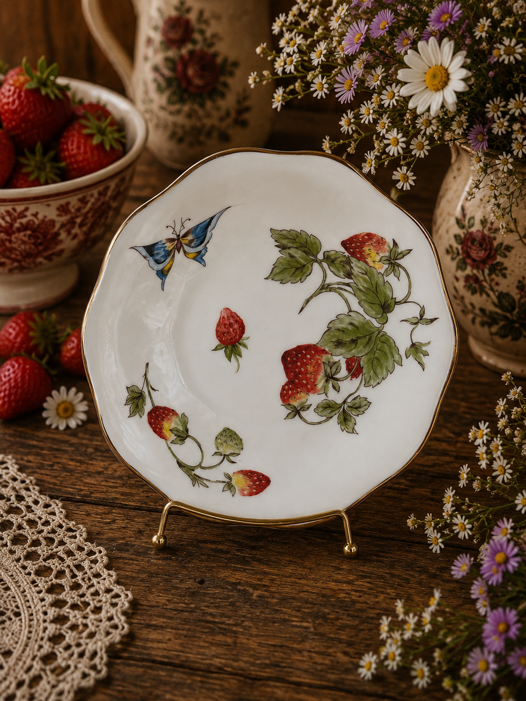 Coalport Strawberry Cereal Bowl