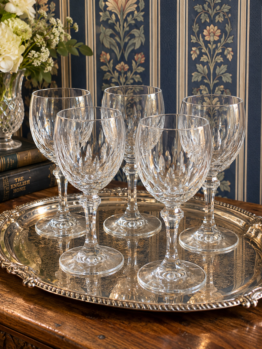 Set of 6 Vintage Crystal Glasses
