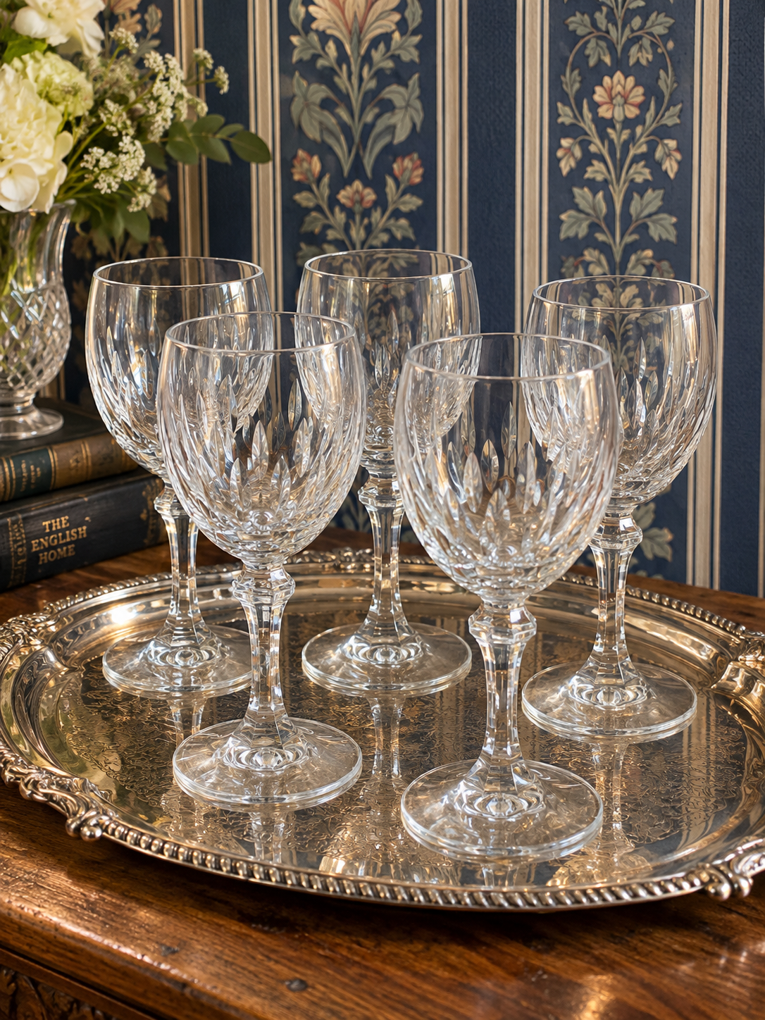 Set of 6 Vintage Crystal Glasses