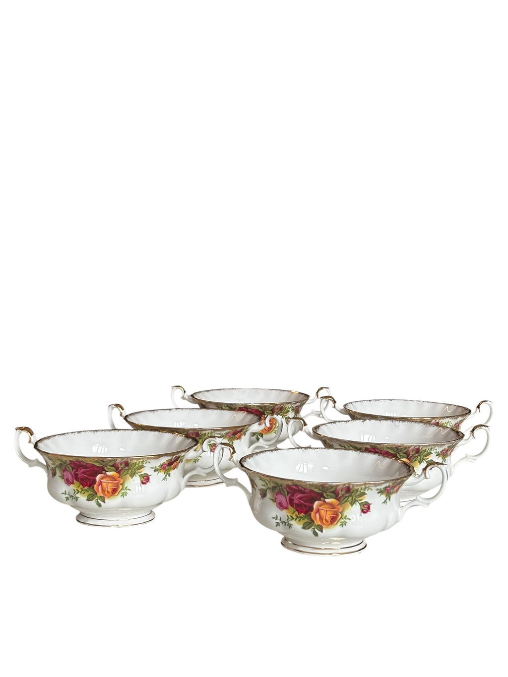 Set of 6 Royal Albert Old Country Roses 2nd Quality Soup Coupes - No Plates
