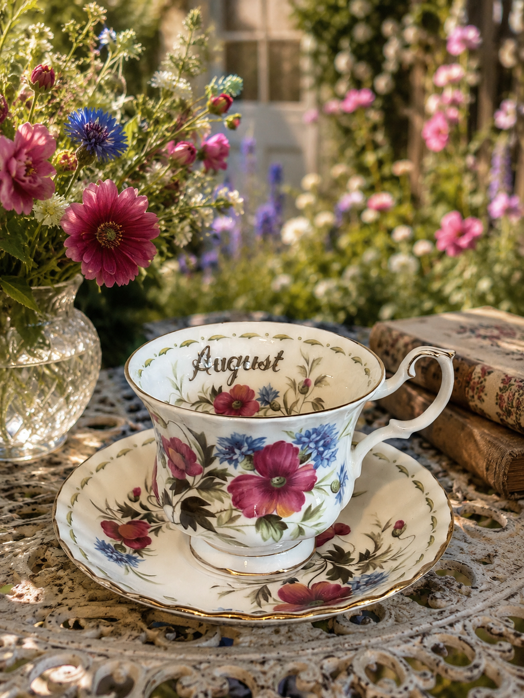 Royal Albert Flower of the Month Series ‘August – Poppy’ Vintage Teacup & Saucer