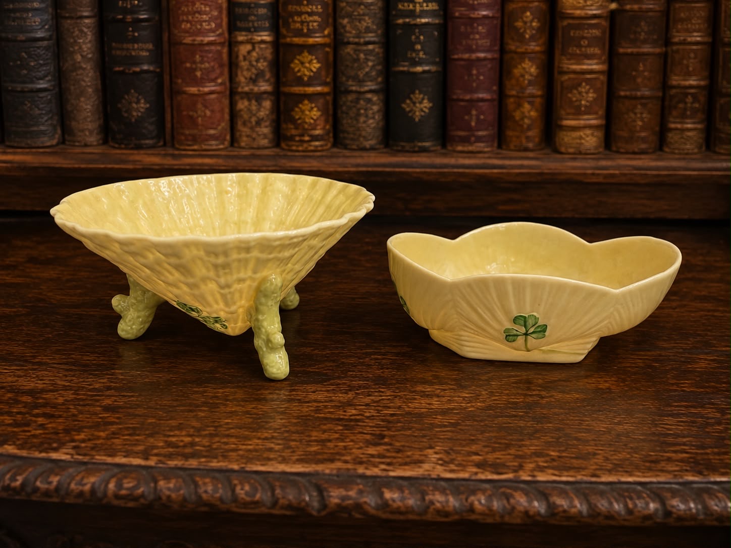 Belleek Set of 2 Salt Pots - Made In Ireland