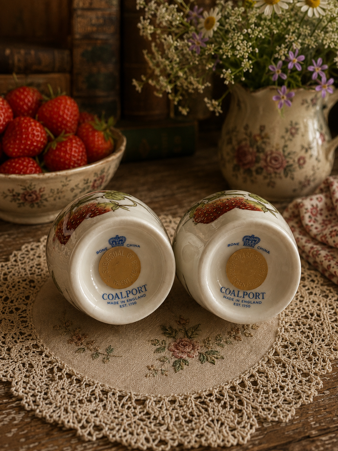 Coalport Strawberry Cruet Set