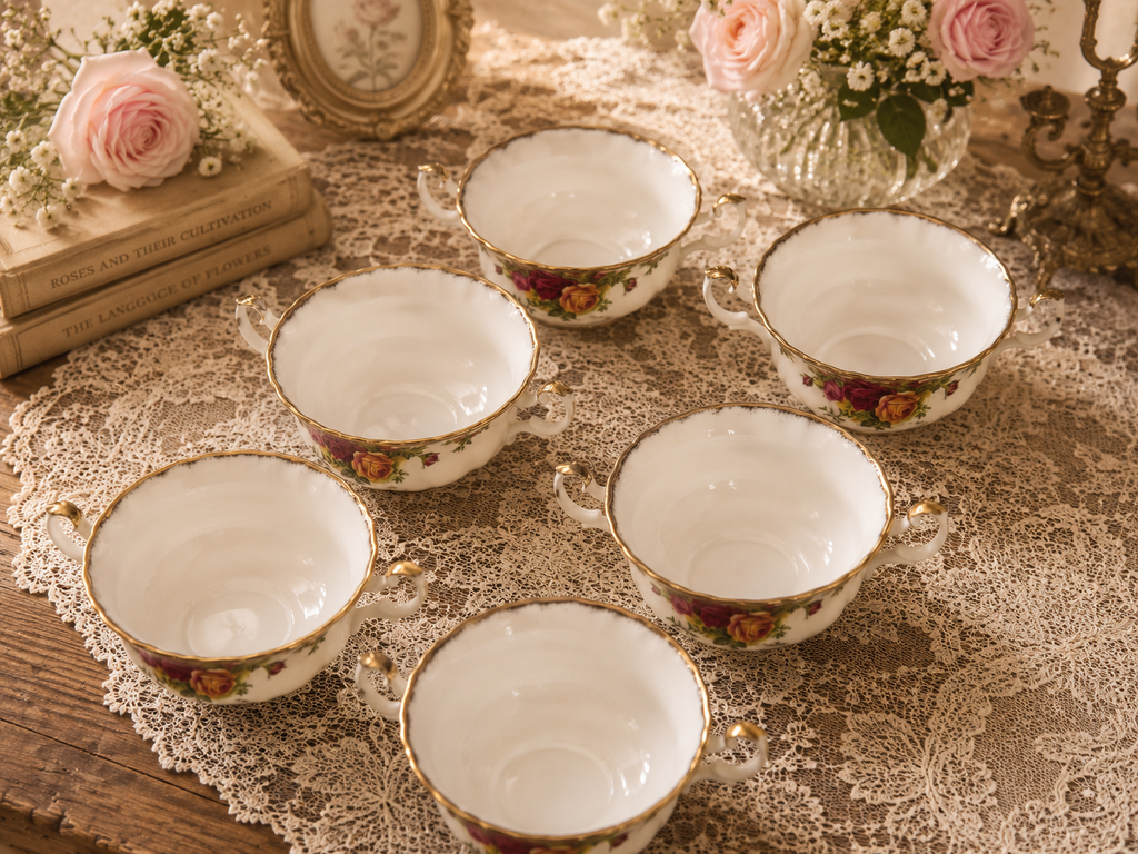 Set of 6 Royal Albert Old Country Roses 2nd Quality Soup Coupes - No Plates
