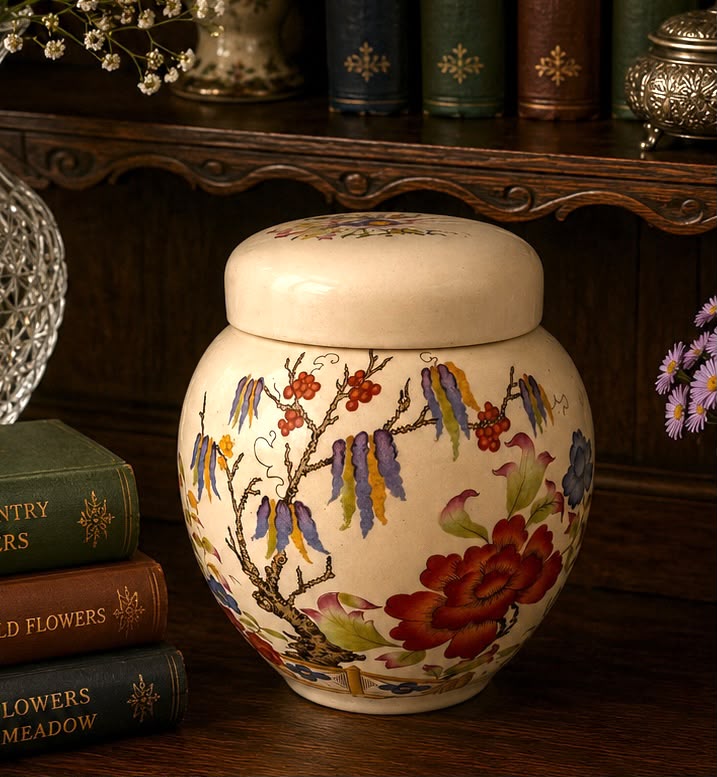 Vintage Sadler Hand-Painted Ginger Jar