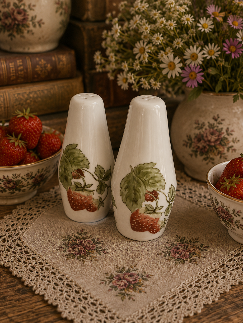 Coalport Strawberry Cruet Set