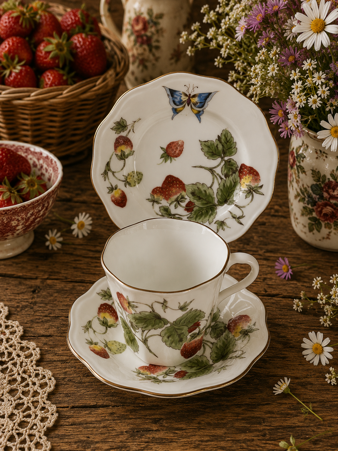 Coalport Strawberry Trio