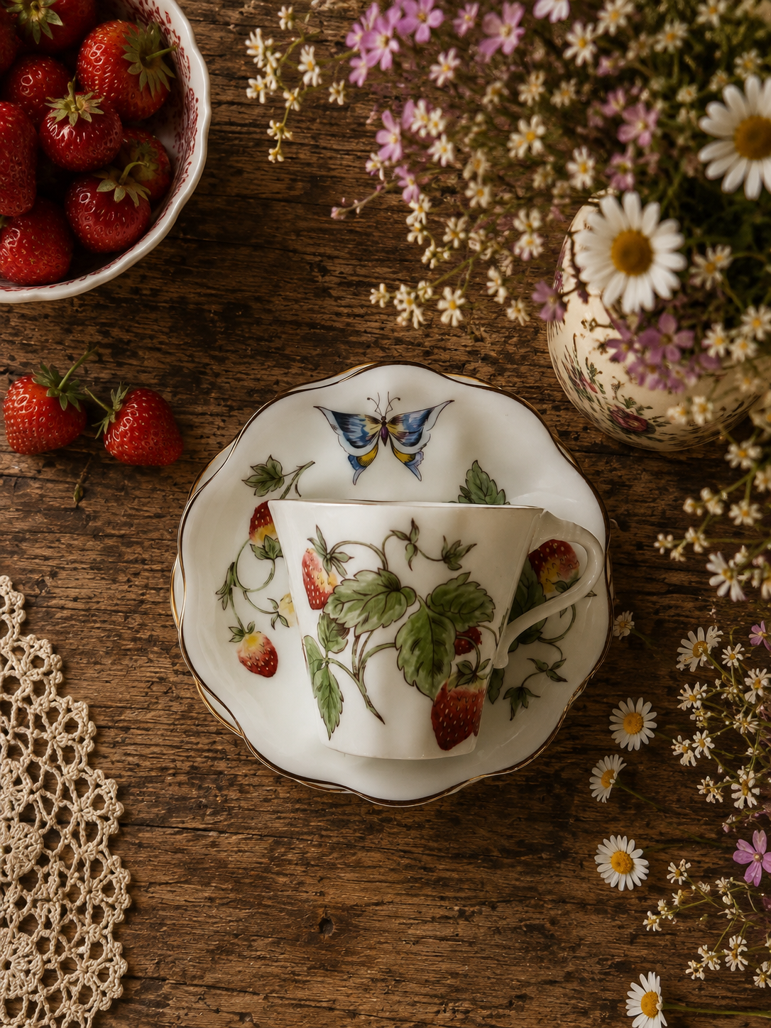 Coalport Strawberry Trio