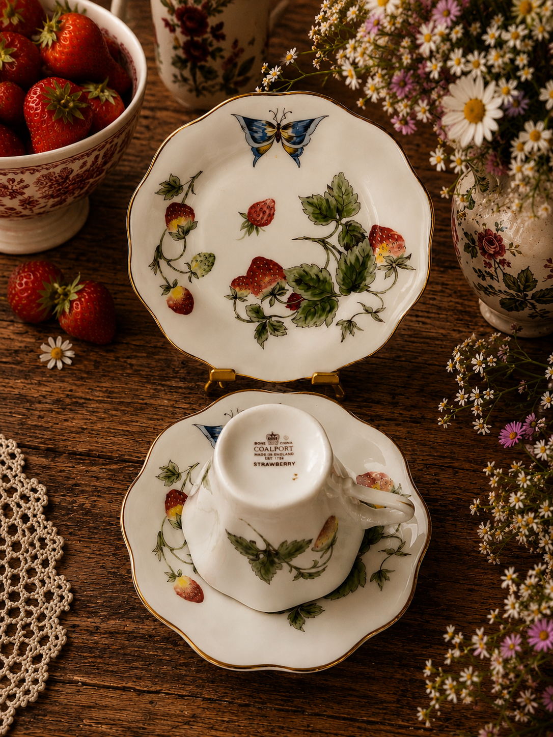Coalport Strawberry Trio