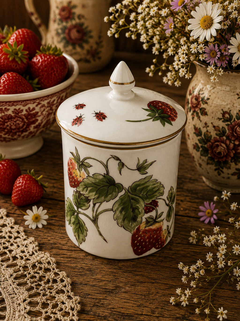Coalport Strawberry Jam Pot