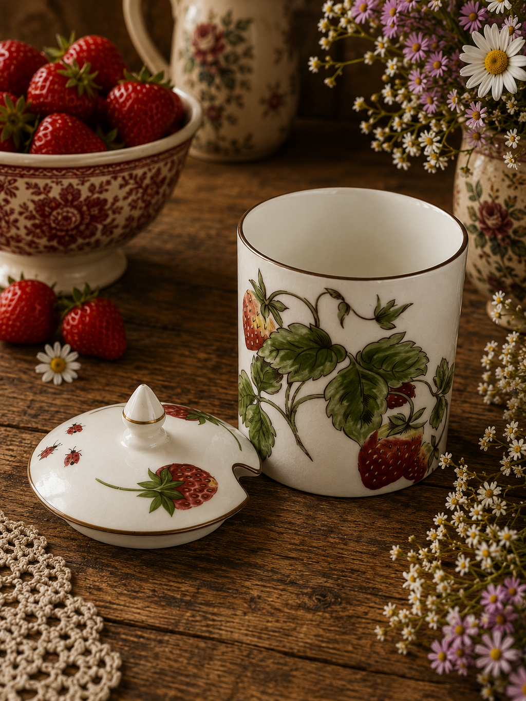 Coalport Strawberry Jam Pot