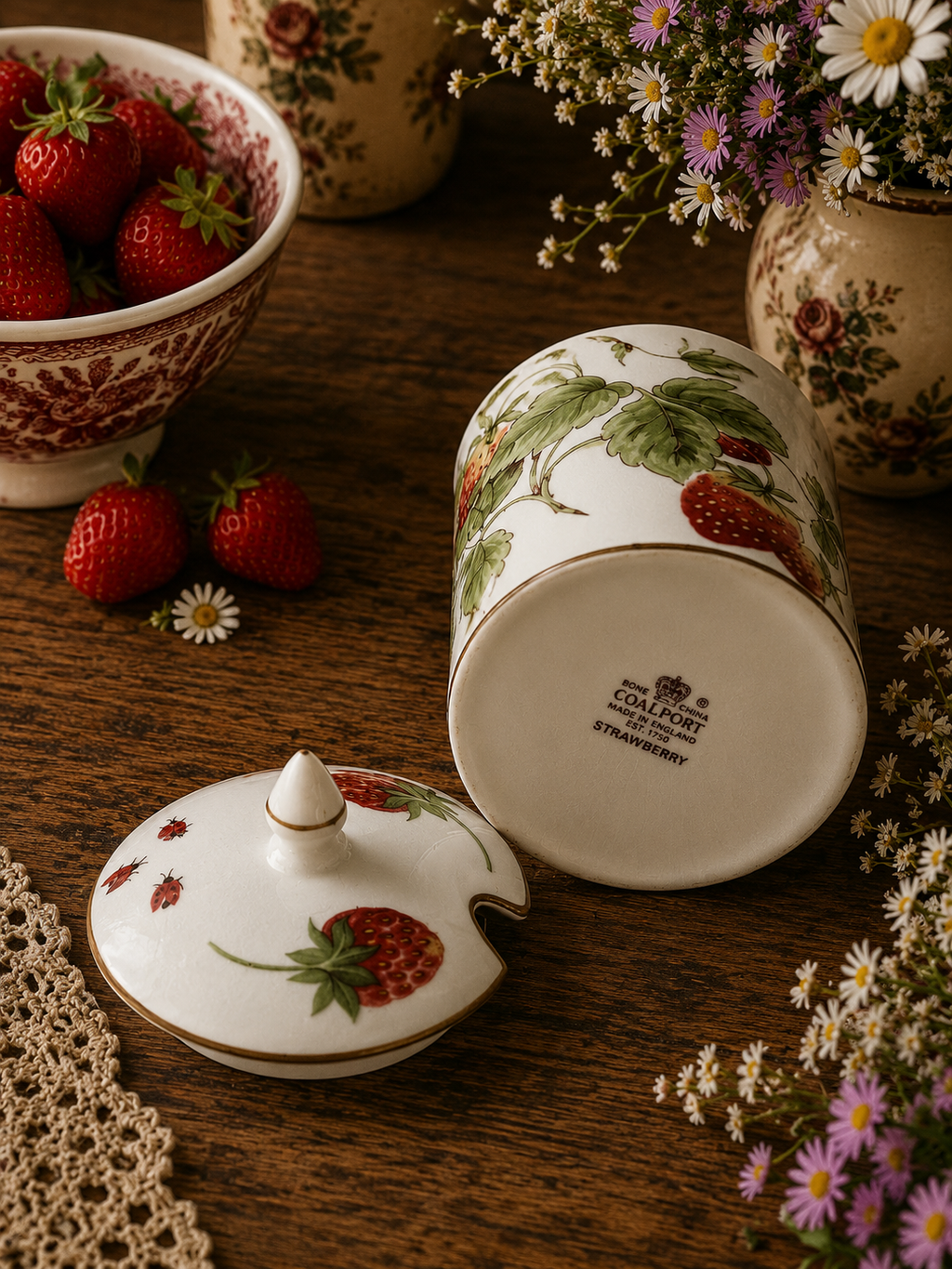 Coalport Strawberry Jam Pot
