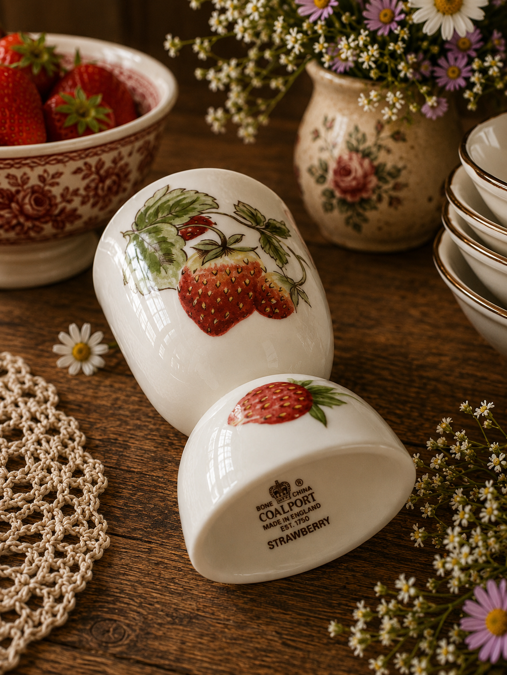 Coalport Strawberry Egg Cup