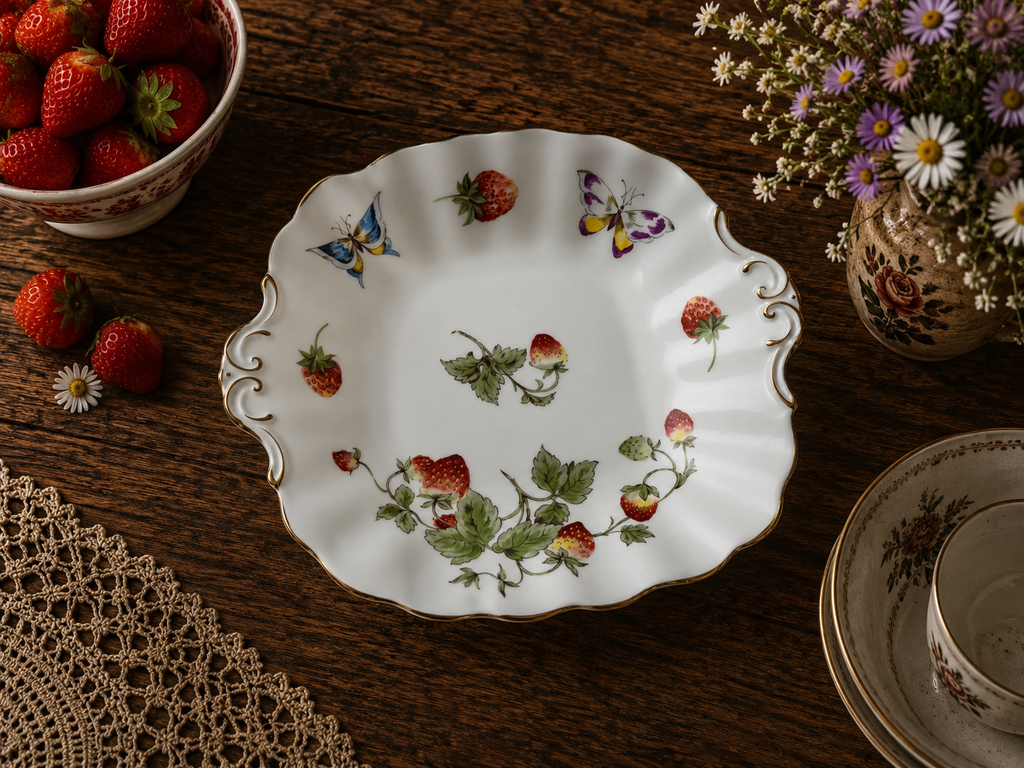 Coalport Strawberry Cake Plate