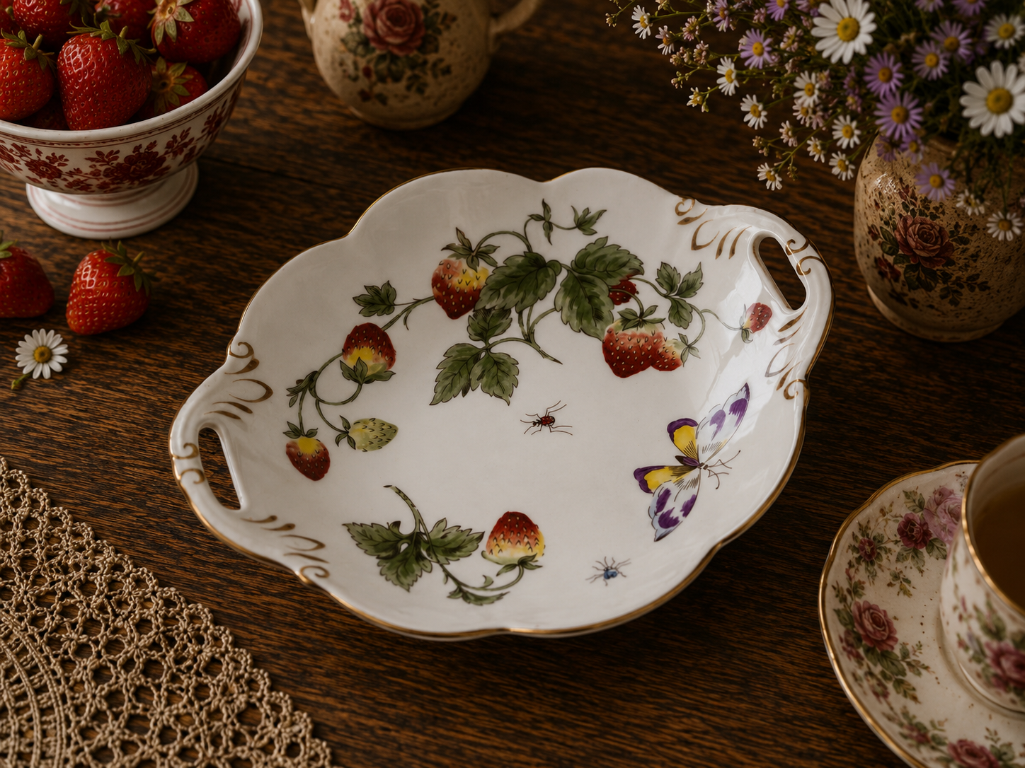 Coalport Strawberry Small Handled Bowl