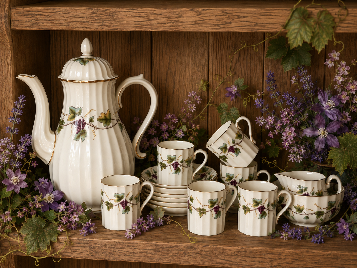 Royal Worcester Bacchanal Coffee Set