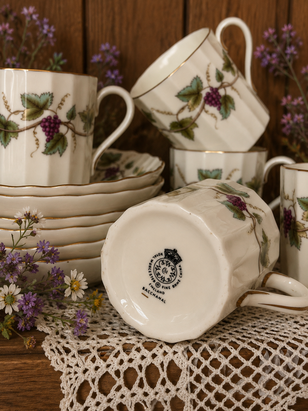 Royal Worcester Bacchanal Coffee Set