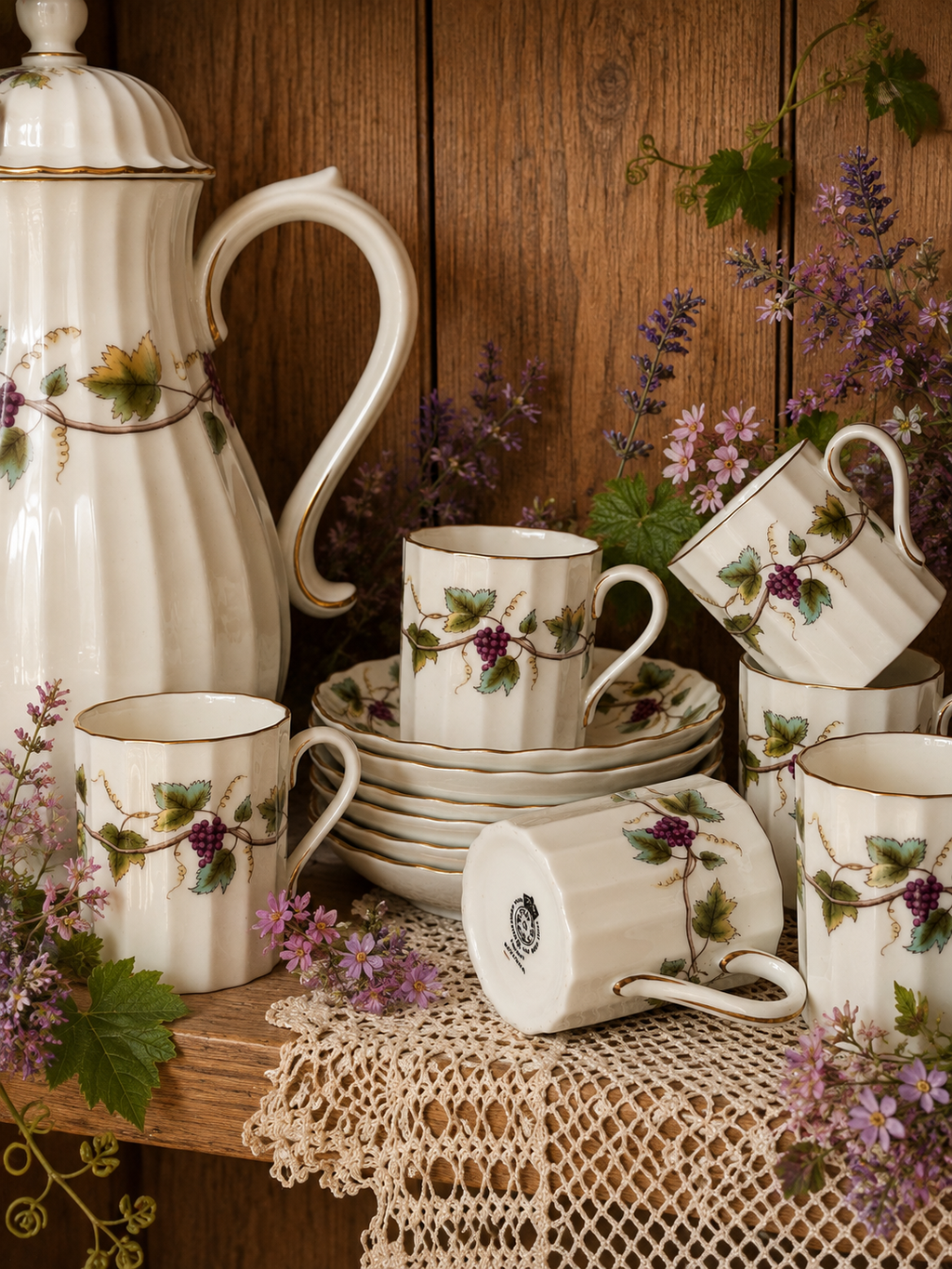 Royal Worcester Bacchanal Coffee Set